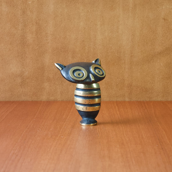 A vintage 1950s modernist corkscrew in the shape of an owl designed by Walter Bosse, Austria.