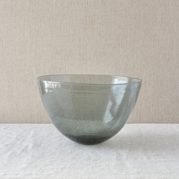 A large conical shaped fruit bowl in clear 'Carborundum' glass designed in the mid-1950s by Erik Höglund, designed for Boda, Sweden.