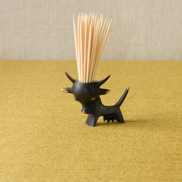 Abstract cow sculptural toothpick holder designed by Walter Bosse and available to buy in London from Art & Utility