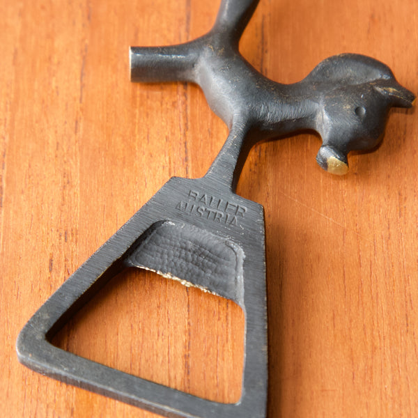 Baller Austria stamp mark for Walter Bosse, an authentic mark from the 1950s, on a horse bottle opener