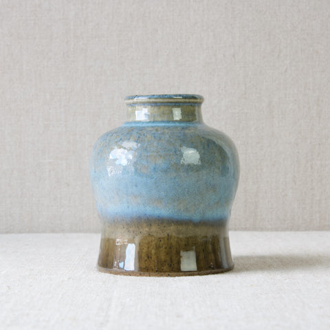 Rörstrand Sweden STA vase designed by Carl-Harry Stålhane 1960's with blue and brown ombre glaze