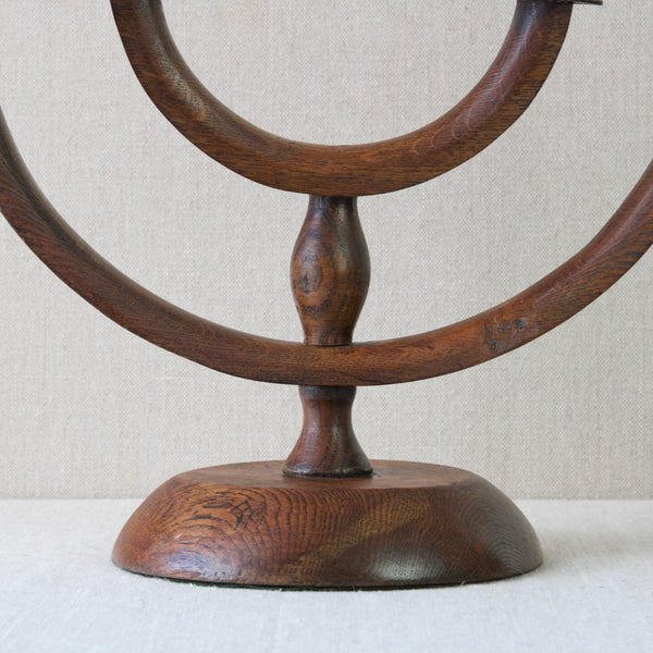 1920's handmade folk art oak candelabra with four arms