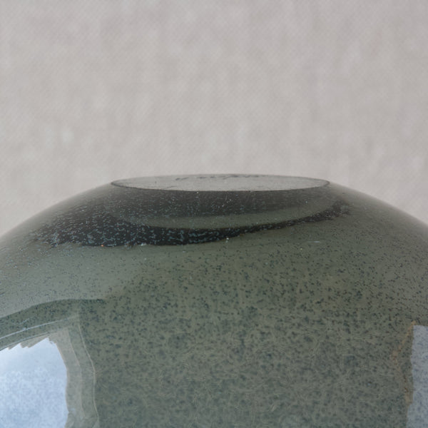 Detail of the flat foot of a large clear 'Carborundum' bowl by Erik Höglund, designed circa 1955 for Boda, Sweden.