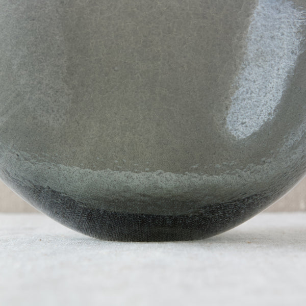 Close up of foot of Carborundum' bowl by Erik Höglund, the rippled glass is very tactile.