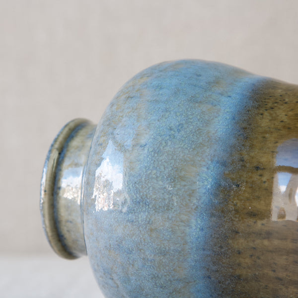 Glaze detail on unusual ombre glaze Rörstrand vase 1960's