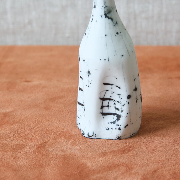 Sgraffito technique on Susan Parkinson modernist cat sculpture