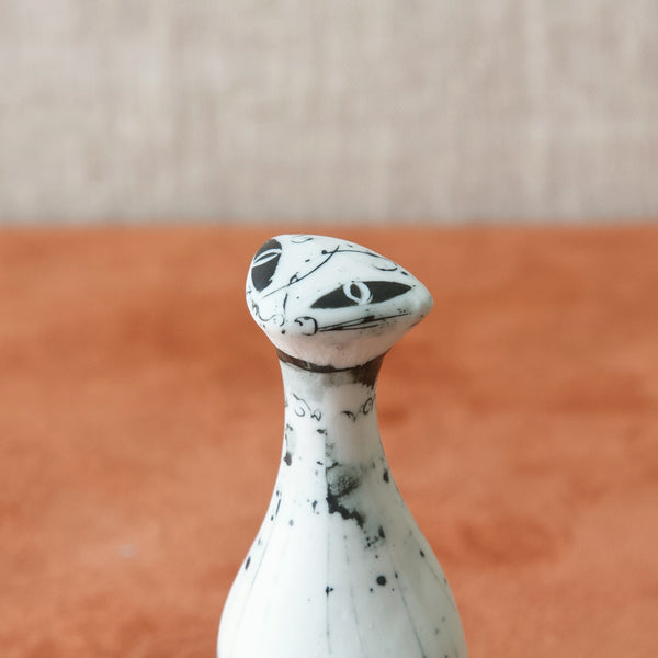 1950s abstract modernist cat figurine face detail by Susan parkinson
