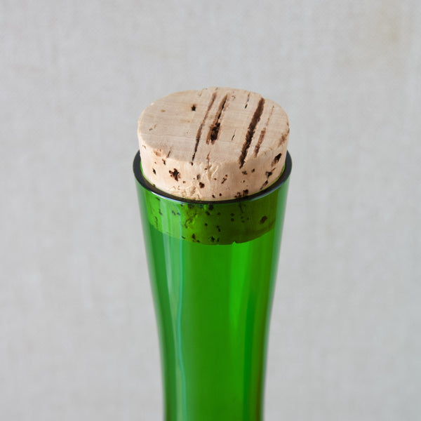 Detail of cork bung for green Winston decanter designed by per Lutken for Holmegaard in 1956