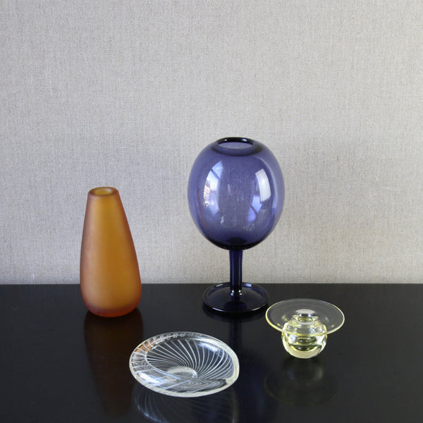 A group of rare and early pieces of Scandinavian glass designed by Nanny Still for Riihimaki glassworks, including saturnus, ilmapallo, amber and slipper