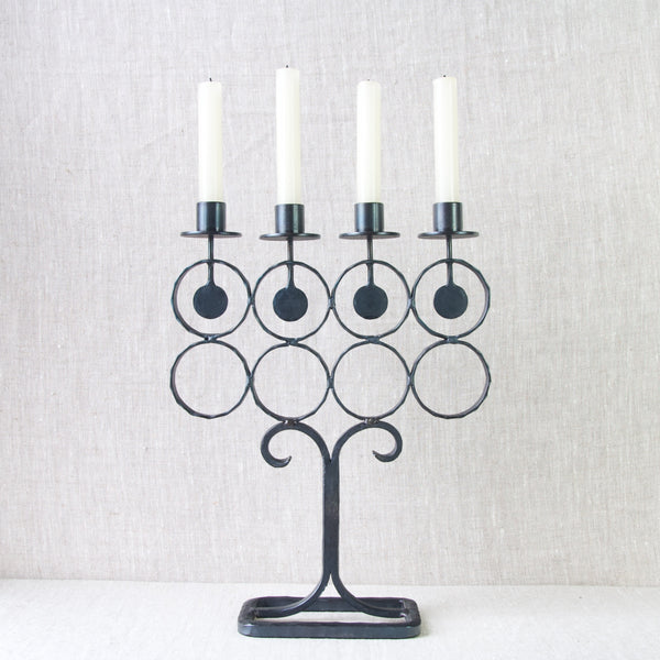 Vintage Bertil Vallien iron candelabra from Boda Smide, Sweden, designed in 1960s