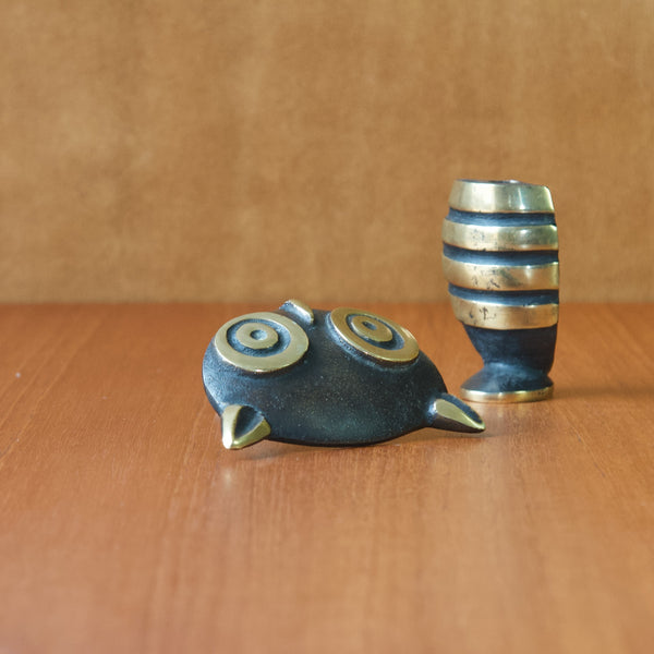 A discombobulated Owl bird corkscrew bottle opener designed by Walter Bosse. The item is perhaps not Herta Baller production but the high quality of its manufacture matches her output.