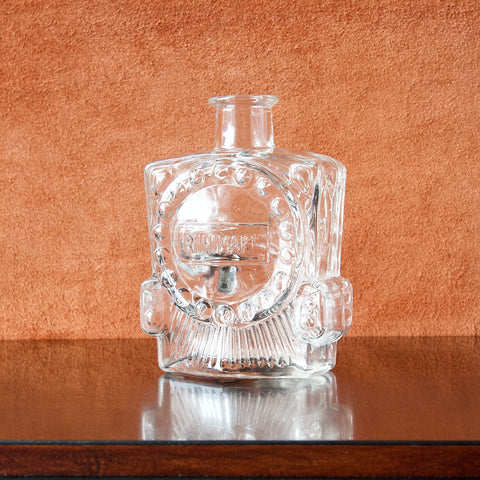 Mid-Century Modernist Finnish glass vase in the shape of a locomotive or steam train, designed by Erkkitapio Siiroinen for Riihimaki