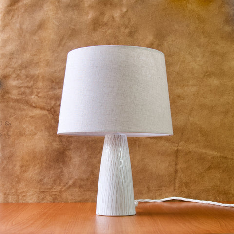 Tall Conical Table Lamp w. Sgraffito
