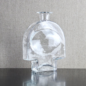 Finnish modernist glass Kyynel bottle vase 1717 designed by Nanny Still for Riihimaki