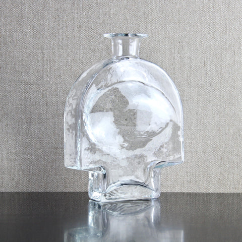 Finnish modernist glass Kyynel bottle vase 1717 designed by Nanny Still for Riihimaki