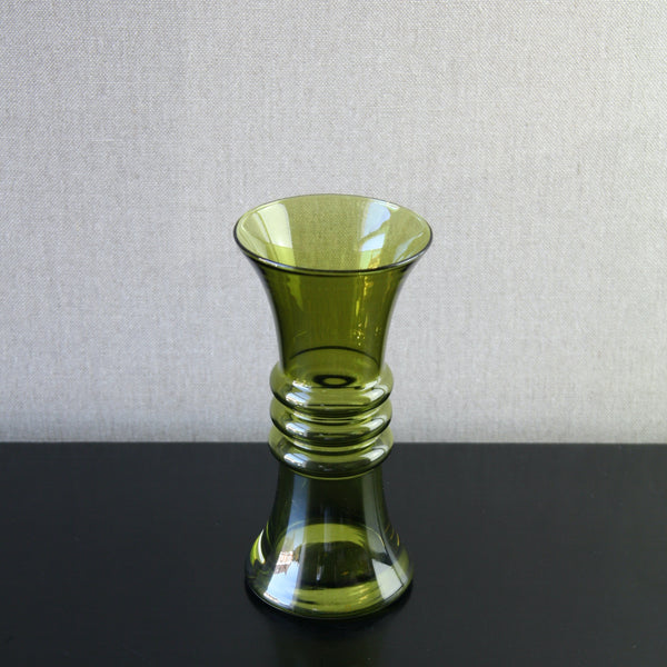 Tamara Aladin olive green Kielo hooped vase Riihimaen Lasi Oy
