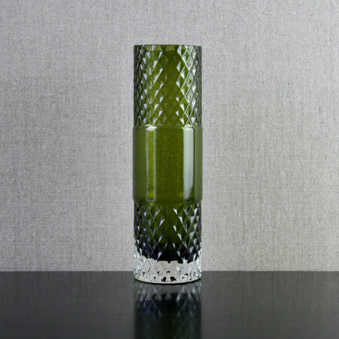 Riihimaki Finland 1492 vase in olive green, designed by Tamara Aladin