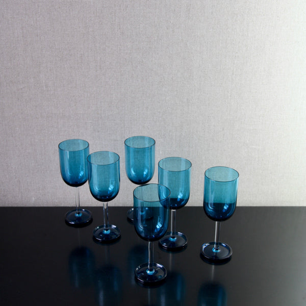 Six Harlekiini wine glasses designed by Nanny Still, 1958, produced by Riihimaki Finland