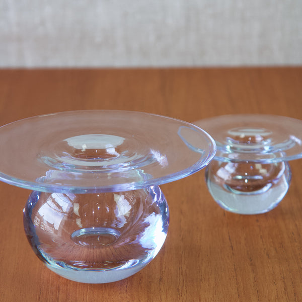 Riihimaki Finlabd rare Saturnus glass vases in lilac, designed by Nanny Still