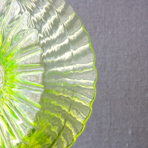 Detail of textured glass Aurinkopullo 'sun bottle' designed by Helena Tynell for Riihimaen Lasi Oy