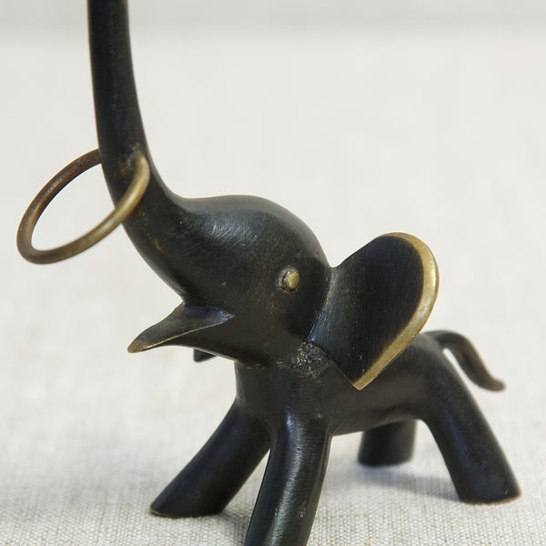 Vintage 1950s austrian modernist design Walter Bosse metal elephant pretzel holder from Baller Austria