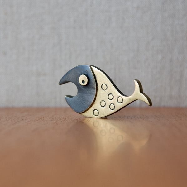 Walter Bosse patinated brass fish bottle opener from Herta Baller, Austria. Available to buy in London